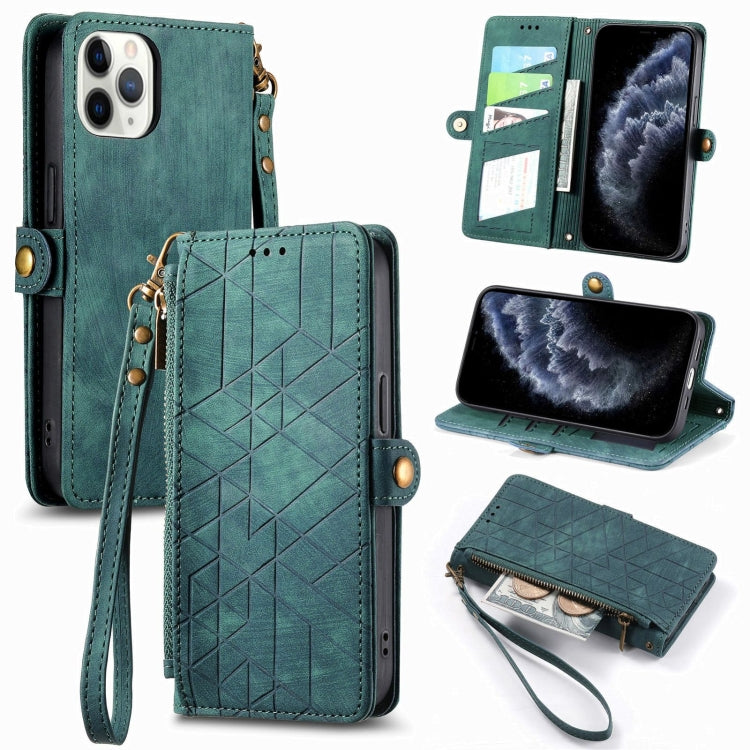 Geometric Zipper Wallet Side Buckle Leather Phone Case, For iPhone 14 Pro Max, For iPhone 7 / 8 / SE 2022, For iPhone 13 Pro Max, For iPhone 13 Pro, For iPhone 13, For iPhone 12 / 12 Pro, For iPhone 12 Pro Max, For iPhone 11 Pro Max