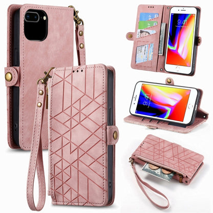 Geometric Zipper Wallet Side Buckle Leather Phone Case, For iPhone 11, For iPhone 11 Pro, For iPhone XR, For iPhone XS Max, For iPhone 7 Plus / 8 Plus, For iPhone 6 Plus / 6s Plus, For iPhone 6 / 6s