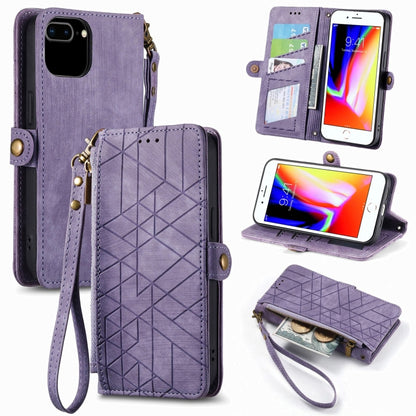 Geometric Zipper Wallet Side Buckle Leather Phone Case, For iPhone 11, For iPhone 11 Pro, For iPhone XR, For iPhone XS Max, For iPhone 7 Plus / 8 Plus, For iPhone 6 Plus / 6s Plus, For iPhone 6 / 6s