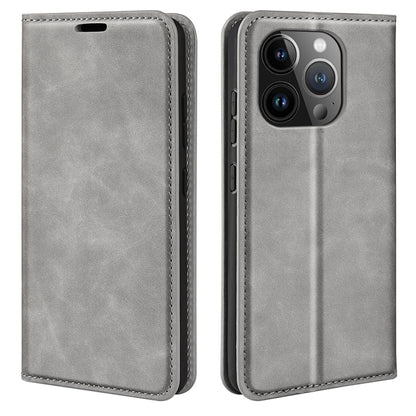 Retro-skin Magnetic Suction Leather Phone Case, For iPhone 15 Pro Max, For iPhone 15 Pro, For iPhone 15 Plus, For iPhone 15