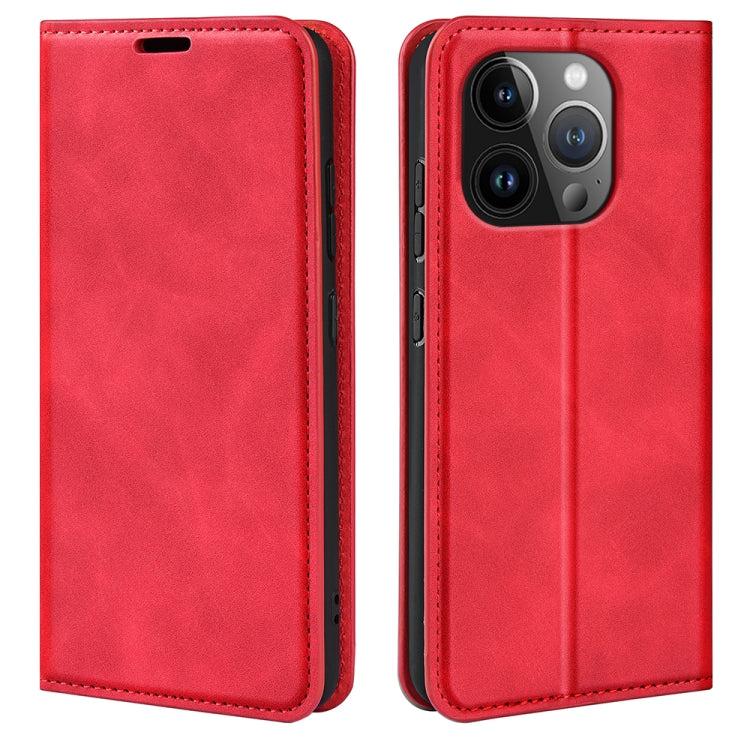 Retro-skin Magnetic Suction Leather Phone Case, For iPhone 15 Pro Max, For iPhone 15 Pro, For iPhone 15 Plus, For iPhone 15