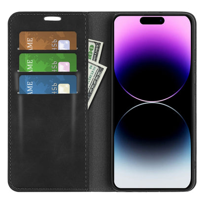 Retro-skin Magnetic Suction Leather Phone Case, For iPhone 15 Pro Max, For iPhone 15 Pro, For iPhone 15 Plus, For iPhone 15