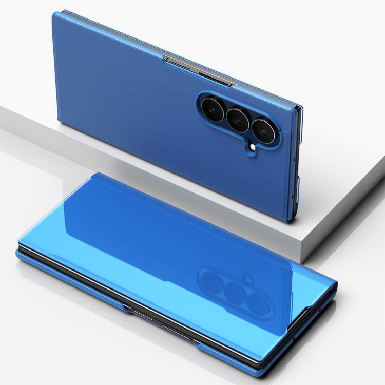 Plated Mirror Horizontal Flip Leather Phone Case with Holder, For Galaxy Z Fold8 5G, For Galaxy Z TriFold, For Galaxy Z Fold7, For Galaxy Z Fold6, For Galaxy Z Fold5 5G