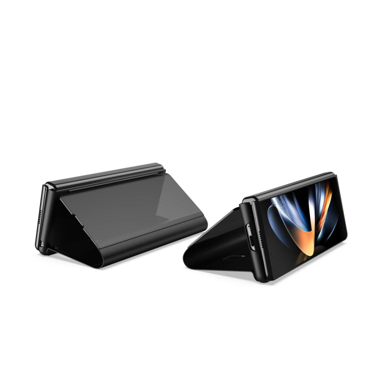 Plated Mirror Horizontal Flip Leather Phone Case with Holder, For Galaxy Z Fold8 5G, For Galaxy Z TriFold, For Galaxy Z Fold7, For Galaxy Z Fold6, For Galaxy Z Fold5 5G