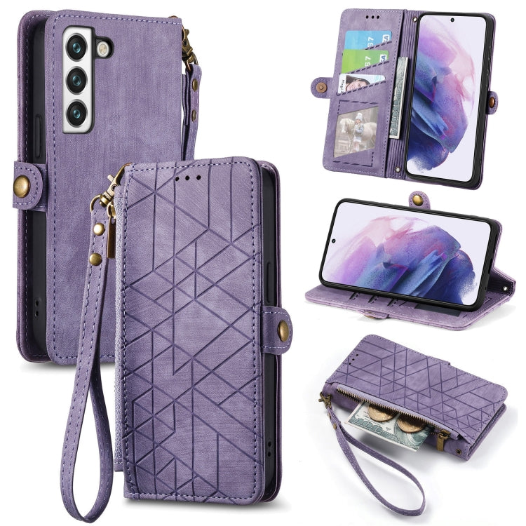Geometric Zipper Wallet Side Buckle Leather Phone Case, For Samsung Galaxy A22 5G, For Samsung Galaxy S21 FE 5G, For Samsung Galaxy A32 4G, For Samsung Galaxy A72, For Samsung Galaxy A52 5G, For Samsung Galaxy A32 5G, For Samsung Galaxy S21 5G         ...