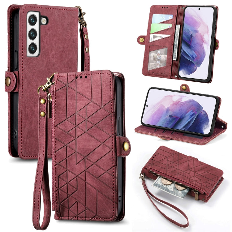 Geometric Zipper Wallet Side Buckle Leather Phone Case, For Samsung Galaxy S21 Ultra 5G, For Samsung Galaxy A12, For Samsung Galaxy A42 5G, For Samsung Galaxy Note20 Ultra, For Samsung Galaxy Note20, For Samsung Galaxy A21S, For Samsung Galaxy A51 5G  ...