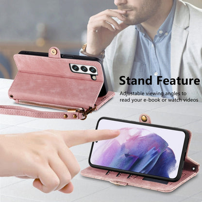 Geometric Zipper Wallet Side Buckle Leather Phone Case, For Samsung Galaxy S20+, For Samsung Galaxy A31, For Samsung Galaxy A11, For Samsung Galaxy S20, For Samsung Galaxy A71, For Samsung Galaxy A51, For Samsung Galaxy A70S, For Samsung Galaxy A50