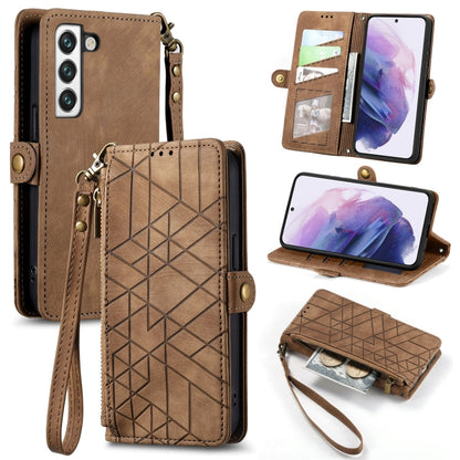 Geometric Zipper Wallet Side Buckle Leather Phone Case, For Samsung Galaxy S20+, For Samsung Galaxy A31, For Samsung Galaxy A11, For Samsung Galaxy S20, For Samsung Galaxy A71, For Samsung Galaxy A51, For Samsung Galaxy A70S, For Samsung Galaxy A50