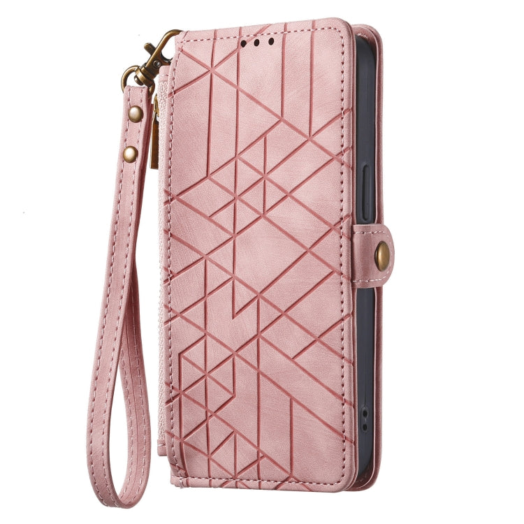 Geometric Zipper Wallet Side Buckle Leather Phone Case, For Samsung Galaxy A22 5G, For Samsung Galaxy S21 FE 5G, For Samsung Galaxy A32 4G, For Samsung Galaxy A72, For Samsung Galaxy A52 5G, For Samsung Galaxy A32 5G, For Samsung Galaxy S21 5G         ...