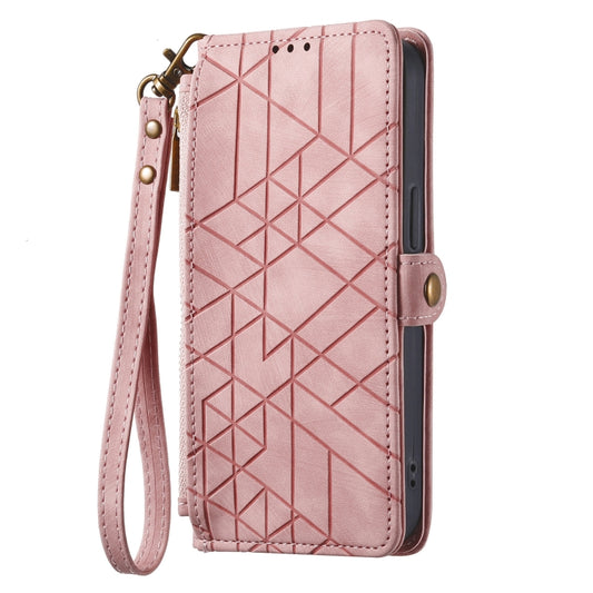 Geometric Zipper Wallet Side Buckle Leather Phone Case, For Samsung Galaxy A22 5G, For Samsung Galaxy S21 FE 5G, For Samsung Galaxy A32 4G, For Samsung Galaxy A72, For Samsung Galaxy A52 5G, For Samsung Galaxy A32 5G, For Samsung Galaxy S21 5G         ...