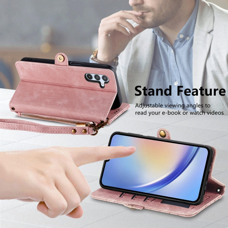 Geometric Zipper Wallet Side Buckle Leather Phone Case, For Samsung Galaxy A22 5G, For Samsung Galaxy S21 FE 5G, For Samsung Galaxy A32 4G, For Samsung Galaxy A72, For Samsung Galaxy A52 5G, For Samsung Galaxy A32 5G, For Samsung Galaxy S21 5G         ...