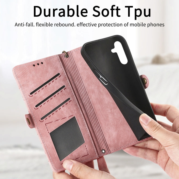 Geometric Zipper Wallet Side Buckle Leather Phone Case, For Samsung Galaxy A22 5G, For Samsung Galaxy S21 FE 5G, For Samsung Galaxy A32 4G, For Samsung Galaxy A72, For Samsung Galaxy A52 5G, For Samsung Galaxy A32 5G, For Samsung Galaxy S21 5G         ...