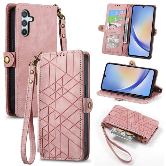 Geometric Zipper Wallet Side Buckle Leather Phone Case, For Samsung Galaxy A13 4G, For Samsung Galaxy M52 5G, For Samsung Galaxy S22 Ultra 5G, For Samsung Galaxy S22+ 5G, For Samsung Galaxy S22 5G, For Samsung Galaxy A13 5G, For Samsung Galaxy A41