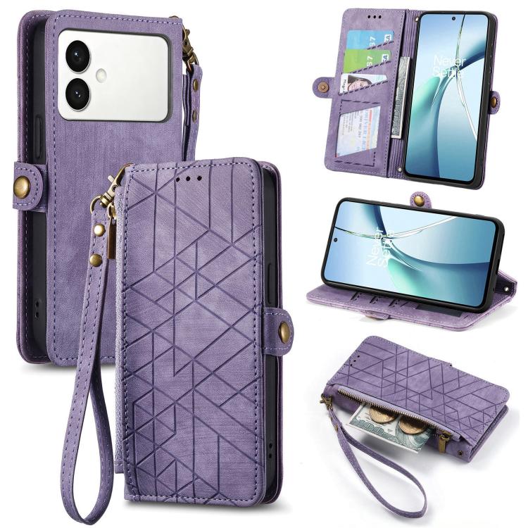 Geometric Zipper Wallet Side Buckle Leather Phone Case, For Samsung Galaxy S26 Edge 5G, For Samsung Galaxy A57 5G, For Samsung Galaxy A37 5G, For Samsung Galaxy S25 Edge 5G, For Samsung Galaxy A56 5G, For Samsung Galaxy A36 5G, For Samsung Galaxy S25 5...