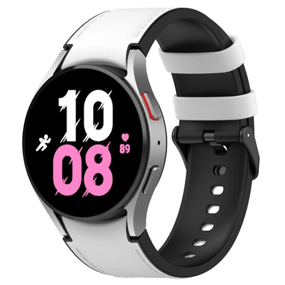 Silicone Leather Black Buckle Watch Band, For Samsung Galaxy Watch 6 Classic, For Samsung Galaxy Watch 6