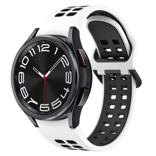 Two-Color Breathable Silicone Watch Band, For Samsung Galaxy Watch 6 Classic 47mm, For Samsung Galaxy Watch 6 44mm, For Samsung Galaxy Watch 6 40mm, For Samsung Galaxy Watch 6 Classic 43mm