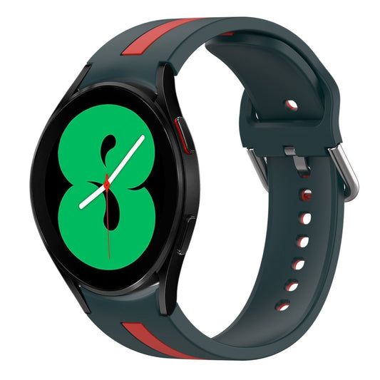 Two-Color Silicone Watch Band, For Samsung Galaxy Watch 4 44mm, For Samsung Galaxy Watch 4 40mm, For Samsung  Galaxy Watch 4 Classic 46mm, For Samsung  Galaxy Watch 4 Classic 42mm