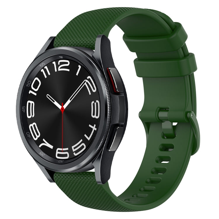 20mm Checkered Silicone Watch Band, For Samsung Galaxy Watch 6 Classic 47mm, For Samsung Galaxy Watch 6 44mm, For Samsung Galaxy Watch 6 40mm, For Samsung Galaxy Watch 6 Classic 43mm