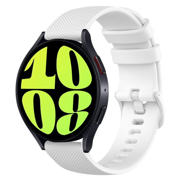 20mm Checkered Silicone Watch Band, For Samsung Galaxy Watch 6 Classic 47mm, For Samsung Galaxy Watch 6 44mm, For Samsung Galaxy Watch 6 40mm, For Samsung Galaxy Watch 6 Classic 43mm