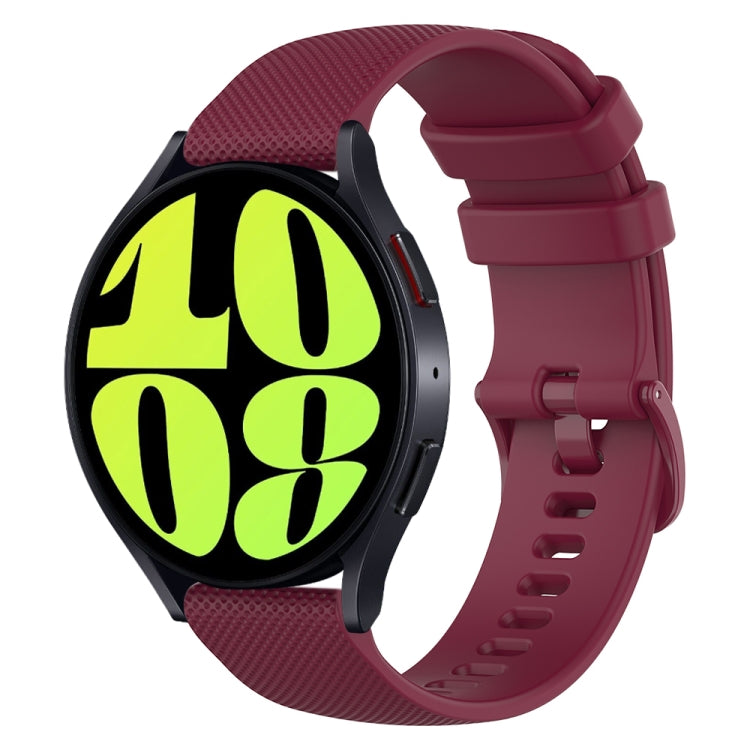 20mm Checkered Silicone Watch Band, For Samsung Galaxy Watch 6 Classic 47mm, For Samsung Galaxy Watch 6 44mm, For Samsung Galaxy Watch 6 40mm, For Samsung Galaxy Watch 6 Classic 43mm