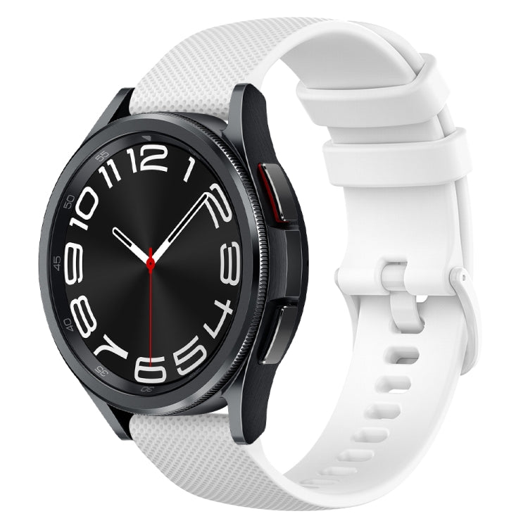 20mm Checkered Silicone Watch Band, For Samsung Galaxy Watch 6 Classic 47mm, For Samsung Galaxy Watch 6 44mm, For Samsung Galaxy Watch 6 40mm, For Samsung Galaxy Watch 6 Classic 43mm