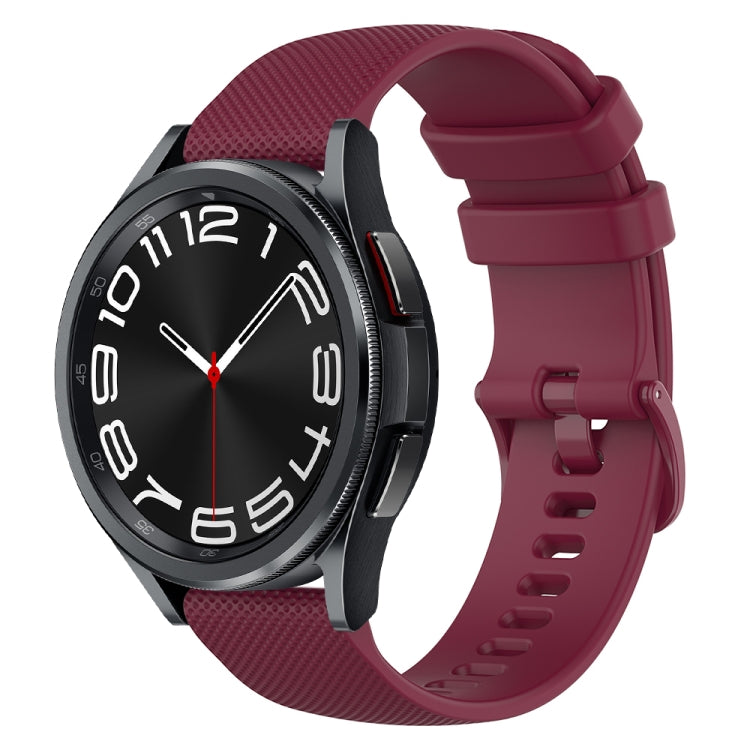 20mm Checkered Silicone Watch Band, For Samsung Galaxy Watch 6 Classic 47mm, For Samsung Galaxy Watch 6 44mm, For Samsung Galaxy Watch 6 40mm, For Samsung Galaxy Watch 6 Classic 43mm