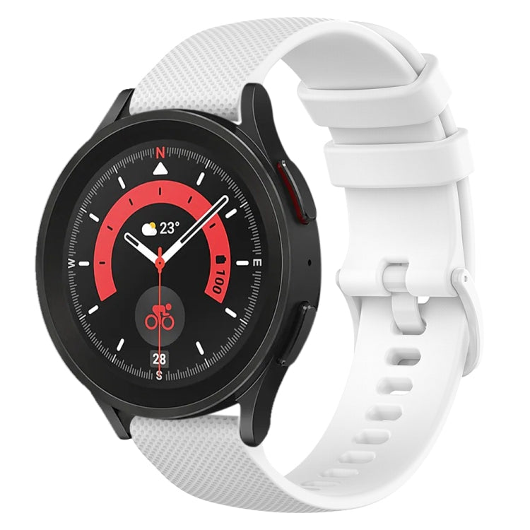 20mm Checkered Silicone Watch Band, For Samsung Galaxy watch 5 Pro Golf Edition, For Samsung Galaxy watch 5 Golf Edition, For Samsung Galaxy Watch 5  44mm, For Samsung Galaxy Watch 5 Pro  45mm