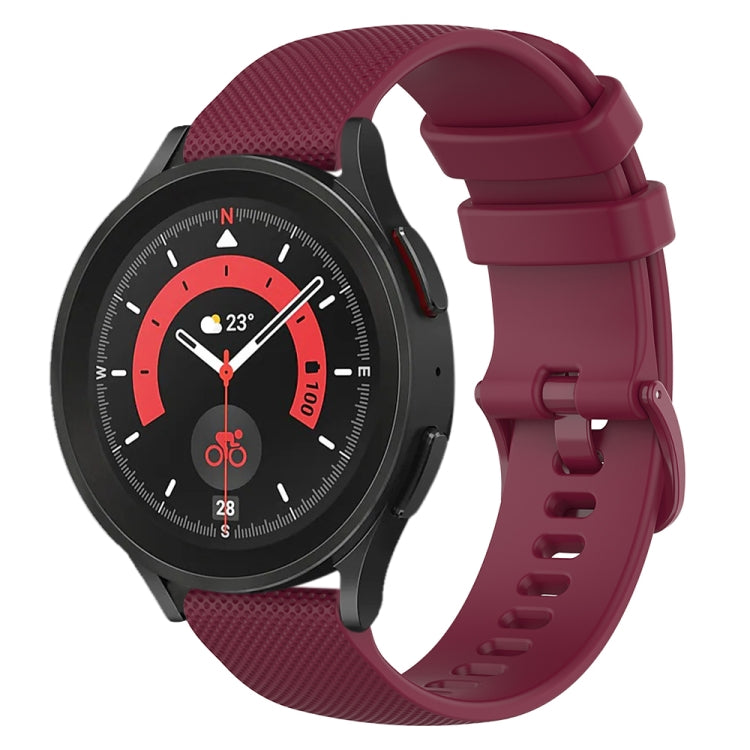 20mm Checkered Silicone Watch Band, For Samsung Galaxy watch 5 Pro Golf Edition, For Samsung Galaxy watch 5 Golf Edition, For Samsung Galaxy Watch 5  44mm, For Samsung Galaxy Watch 5 Pro  45mm