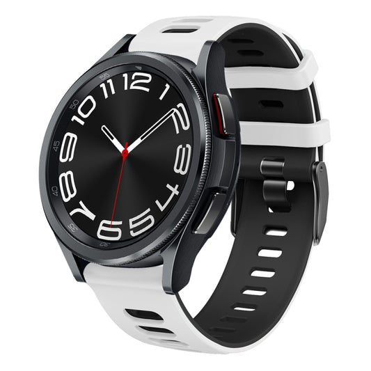 20mm Two-color Silicone Watch Band, For Samsung Galaxy Watch 6 Classic 47mm, For Samsung Galaxy Watch 6 44mm, For Samsung Galaxy Watch 6 40mm, For Samsung Galaxy Watch 6 Classic 43mm
