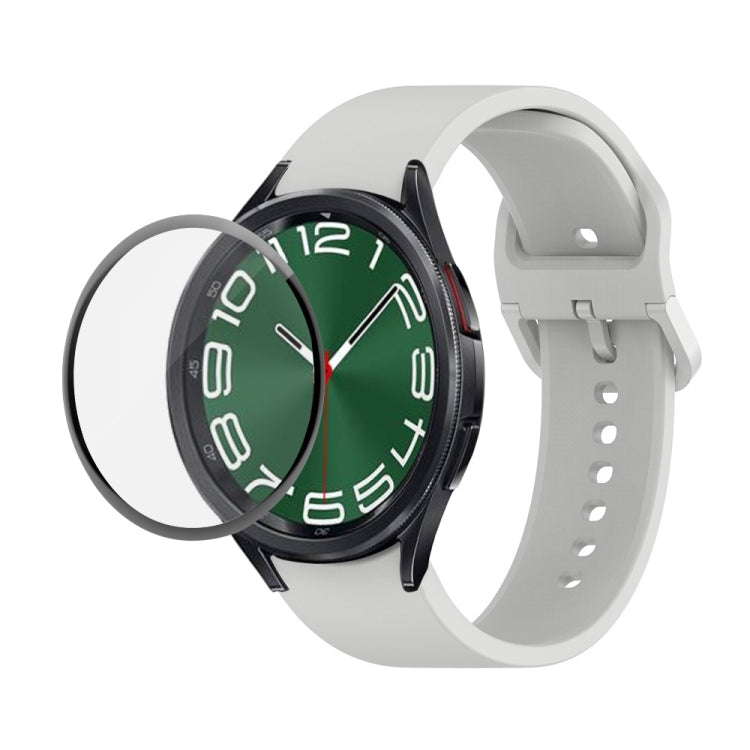 JUNSUNMAY Silicone Adjustable Strap + Full Coverage PMMA Screen Protector Kit, For Samsung Galaxy Watch6 Classic 43mm, For Samsung Galaxy Watch5 44mm, For Samsung Galaxy Watch5 Pro 45mm