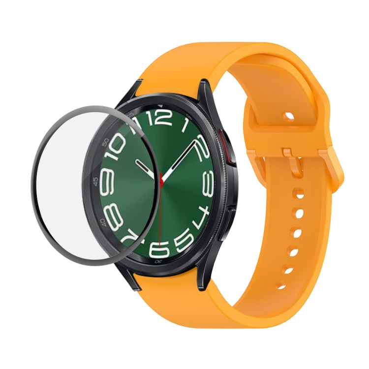 JUNSUNMAY Silicone Adjustable Strap + Full Coverage PMMA Screen Protector Kit, For Samsung Galaxy Watch6 Classic 47mm, For Samsung Galaxy Watch6 44mm, For Samsung Galaxy Watch6 40mm