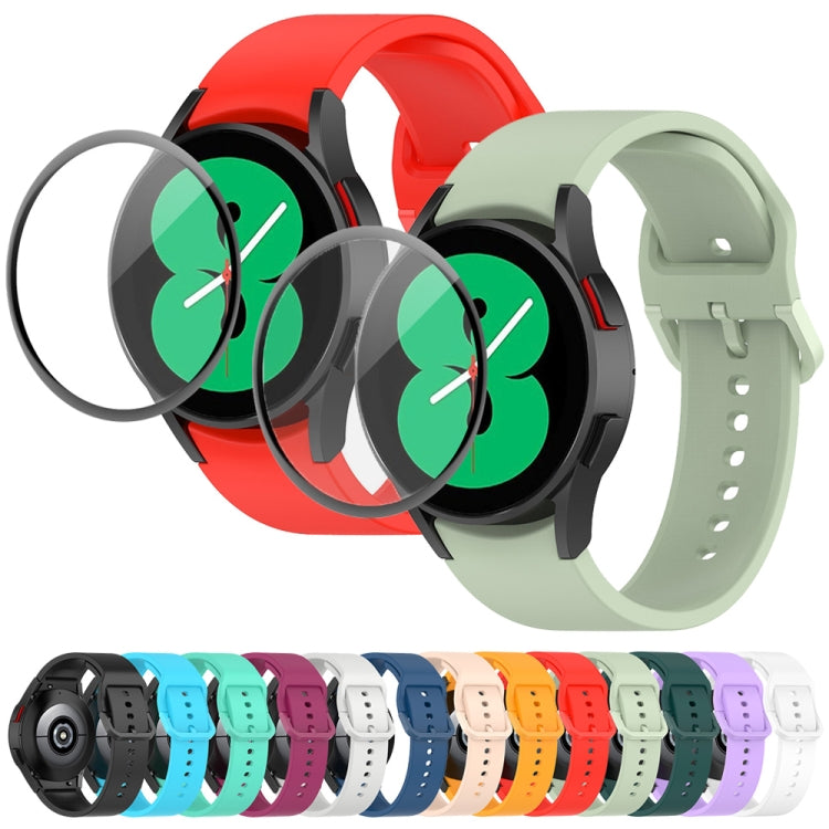 JUNSUNMAY Silicone Adjustable Strap + Full Coverage PMMA Screen Protector Kit, For Samsung Galaxy Watch6 Classic 47mm, For Samsung Galaxy Watch6 44mm, For Samsung Galaxy Watch6 40mm