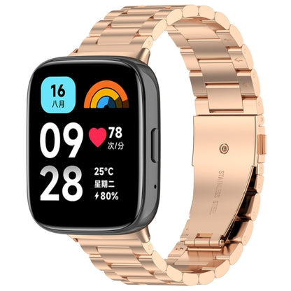 Three Bead Stainless Steel Metal Watch Band, For Redmi Watch 3 Active, For Redmi Watch 3 Lite
