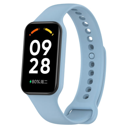 For Xiaomi Mi Band 8 Active Solid Color Integrated Silicone Watch Band, Black, Purple, Teal Green, Dark Blue, Red, Orange, White, Green, Light Blue, Army Green, Pink, Stralight Color
