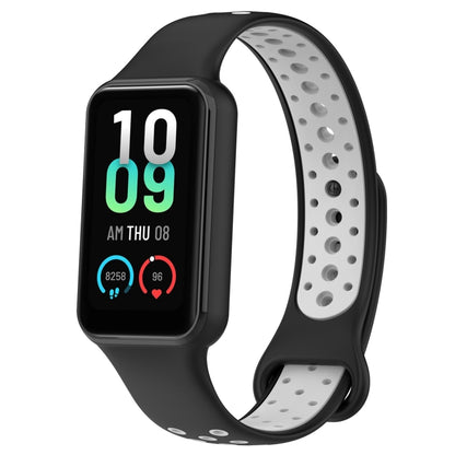 For Xiaomi Smart Band 8 Active Dual Color Breathable Sports Silicone Watch Band, Cyan White, Blue White, Red White, Black White, Black Green, Black Blue, Black Gary, Black Red
