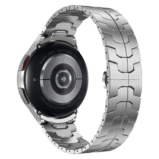 Lron Man Curved Connection Stainless Steel Watch Band, For Samsung Galaxy Watch6 Classic 43 / 47mm, For Samsung Galaxy Watch 6 40 / 44mm, For Samsung Galaxy Watch 5 40 / 44mm, For Samsung Galaxy Watch 5 Pro, For Samsung Galaxy Watch 4 40 / 44mm        ...
