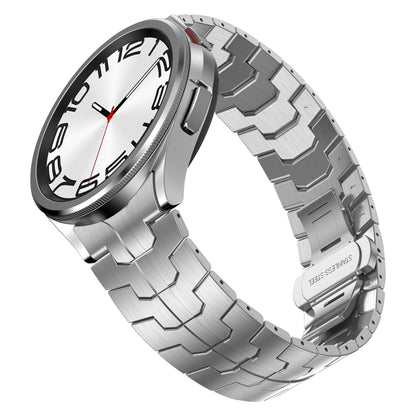 Lron Man Curved Connection Stainless Steel Watch Band, For Samsung Galaxy Watch6 Classic 43 / 47mm, For Samsung Galaxy Watch 6 40 / 44mm, For Samsung Galaxy Watch 5 40 / 44mm, For Samsung Galaxy Watch 5 Pro, For Samsung Galaxy Watch 4 40 / 44mm        ...
