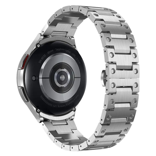 Dual Circle Curved Connection Stainless Steel Watch Band, For Samsung Galaxy Watch6 Classic 43 / 47mm, For Samsung Galaxy Watch 6 40 / 44mm, For Samsung Galaxy Watch 5 40 / 44mm, For Samsung Galaxy Watch 5 Pro, For Samsung Galaxy Watch 4 40 / 44mm     ...