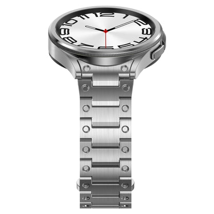 Dual Circle Curved Connection Stainless Steel Watch Band, For Samsung Galaxy Watch6 Classic 43 / 47mm, For Samsung Galaxy Watch 6 40 / 44mm, For Samsung Galaxy Watch 5 40 / 44mm, For Samsung Galaxy Watch 5 Pro, For Samsung Galaxy Watch 4 40 / 44mm     ...