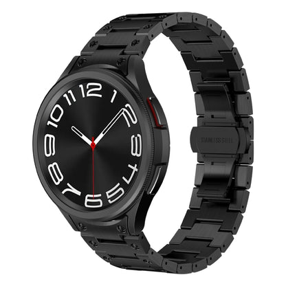 Dual Circle Curved Connection Stainless Steel Watch Band, For Samsung Galaxy Watch6 Classic 43 / 47mm, For Samsung Galaxy Watch 6 40 / 44mm, For Samsung Galaxy Watch 5 40 / 44mm, For Samsung Galaxy Watch 5 Pro, For Samsung Galaxy Watch 4 40 / 44mm     ...
