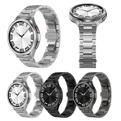 Dual Circle Curved Connection Stainless Steel Watch Band, For Samsung Galaxy Watch6 Classic 43 / 47mm, For Samsung Galaxy Watch 6 40 / 44mm, For Samsung Galaxy Watch 5 40 / 44mm, For Samsung Galaxy Watch 5 Pro, For Samsung Galaxy Watch 4 40 / 44mm     ...