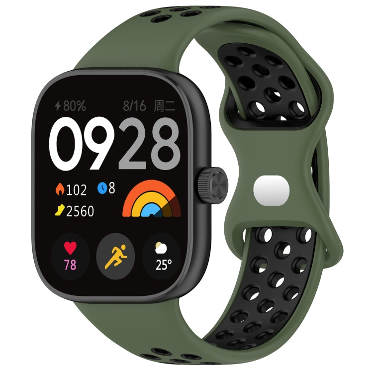 Dual Color Perforated Silicone Watch Band, For Redmi Watch 4
