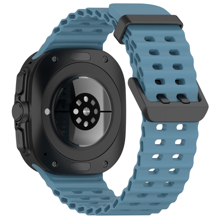For Samsung Galaxy Watch Ultra 47mm Ocean Hole Dual Buckle Silicone Watch Band, Rock Blue, Pink, Starlight, Dark Blue, Sky Blue, Dark Green, Wine Red, Gray Green, Black, Dark Gray, Orange, White