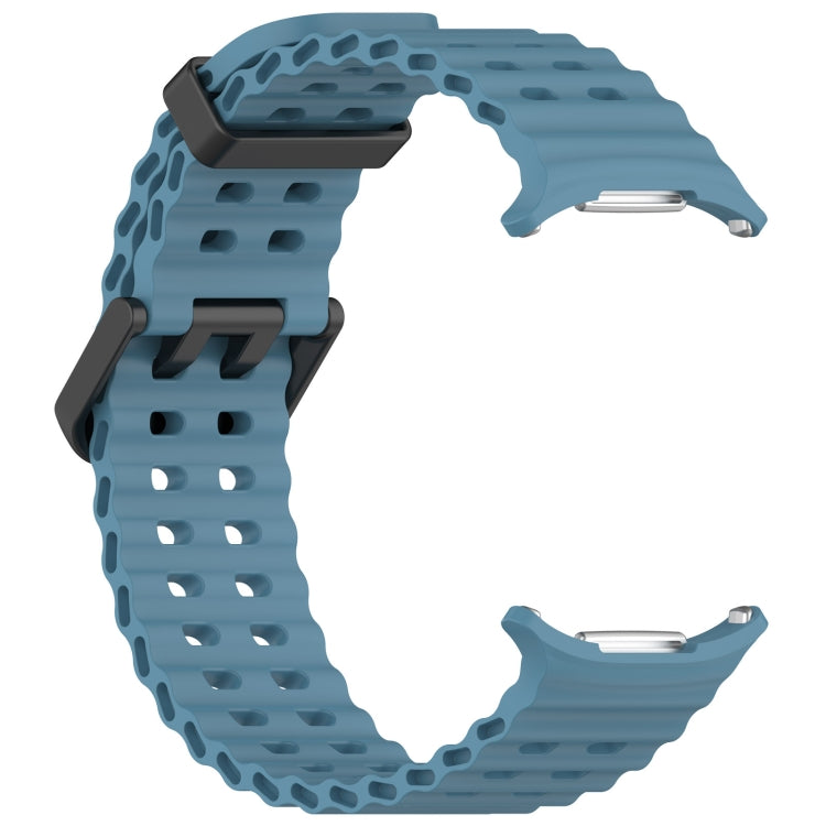 For Samsung Galaxy Watch Ultra 47mm Ocean Hole Dual Buckle Silicone Watch Band, Rock Blue, Pink, Starlight, Dark Blue, Sky Blue, Dark Green, Wine Red, Gray Green, Black, Dark Gray, Orange, White