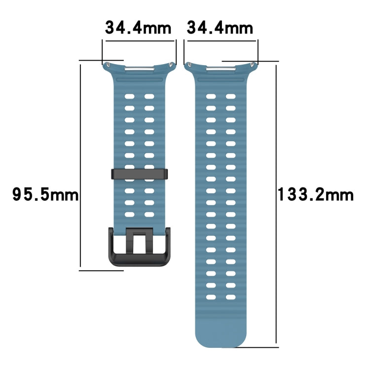 For Samsung Galaxy Watch Ultra 47mm Ocean Hole Dual Buckle Silicone Watch Band, Rock Blue, Pink, Starlight, Dark Blue, Sky Blue, Dark Green, Wine Red, Gray Green, Black, Dark Gray, Orange, White