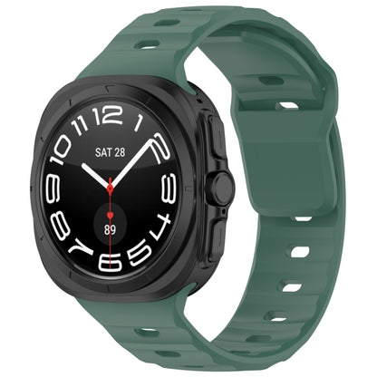 For Samsung Galaxy Watch Ultra 47mm Solid Color Reverse Buckle Silicone Watch Band, Black, White, Blue, Yellow, Light Gray, Dark Green, Cyan, Dark Blue, Starlight, Pink