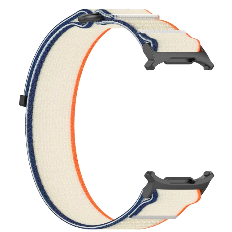 For Samsung Galaxy Watch Ultra 47mm Hook and Loop Fastener Loop Nylon Watch Band, Orange+Beige, Pink+Purple, Black+Gray, Yellow+Gray, Blue+Gray, Green+Grey, Dark Green
