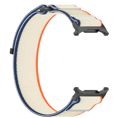 For Samsung Galaxy Watch Ultra 47mm Hook and Loop Fastener Loop Nylon Watch Band, Orange+Beige, Pink+Purple, Black+Gray, Yellow+Gray, Blue+Gray, Green+Grey, Dark Green