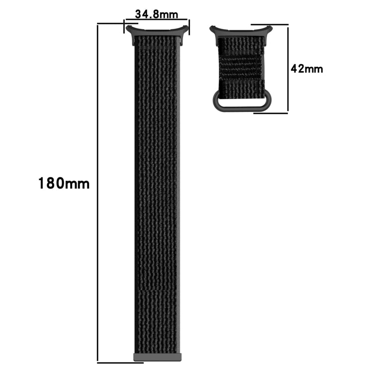 For Samsung Galaxy Watch Ultra 47mm Hook and Loop Fastener Loop Nylon Watch Band, Orange+Beige, Pink+Purple, Black+Gray, Yellow+Gray, Blue+Gray, Green+Grey, Dark Green