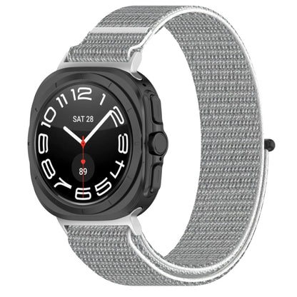 For Samsung Galaxy Watch Ultra 47mm Loop Nylon Hook and Loop Fastener Watch Band, Black, Blue Ocean, Rainbow, Seashell Color, Sea Blue, Gray Blue, Khaki Yellow, Dark Blue, Lime